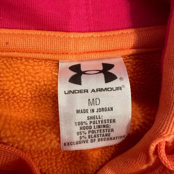 UNDER ARMOUR WOMENS ORANGE HOODIE MEDIUM - Picture 4 of 6